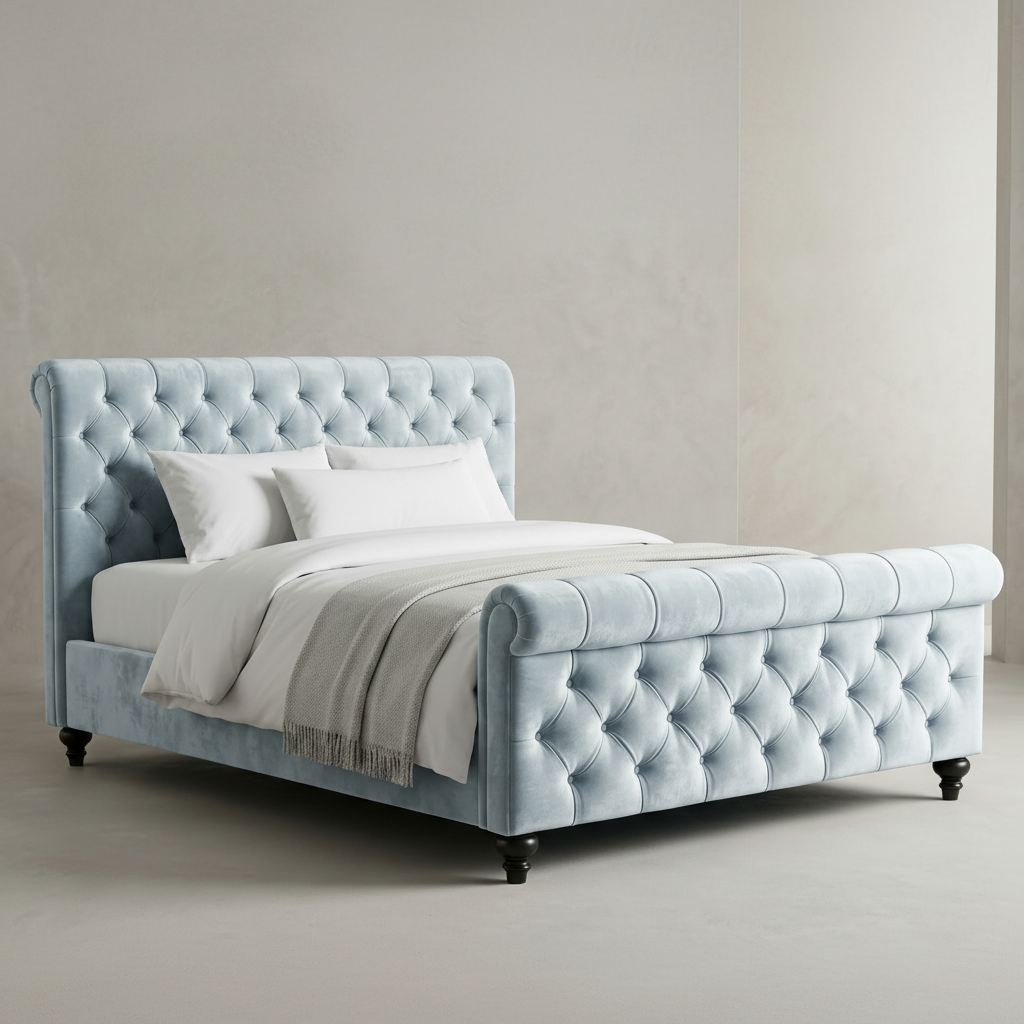 The Ascot Sleigh Bed – Beds by Essex Luxe