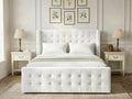 Custom wingback bed frame - Belmont Wingback Bed with vertical panels