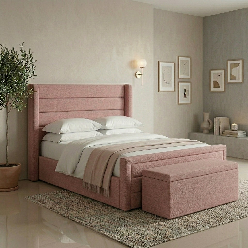 Blush Wing Bed – Beds by Essex Luxe