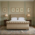 Curved ottoman storage bed - Cavendish Curve Bed with soft padded headboard
