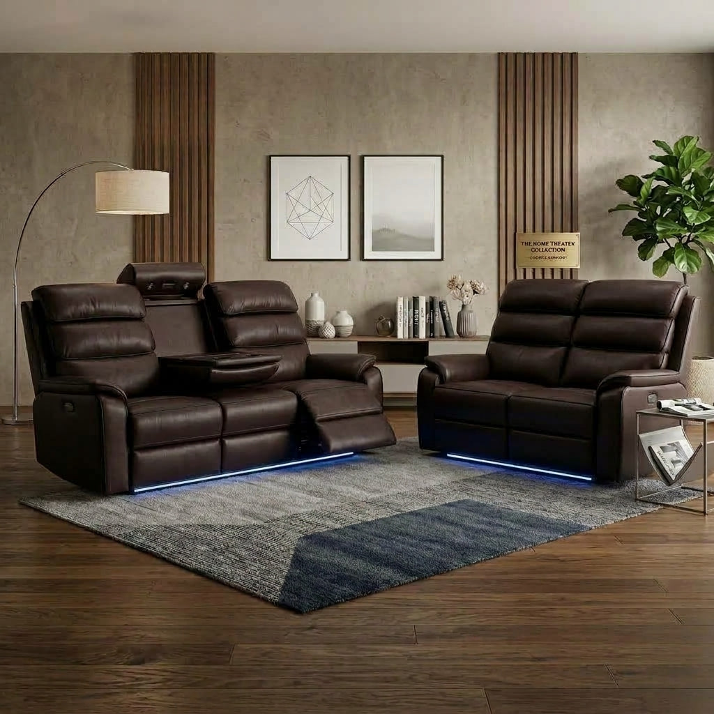 San Diego Leather Recliner Sofa Set | Smart Sofa with Type-C USB Charging UK