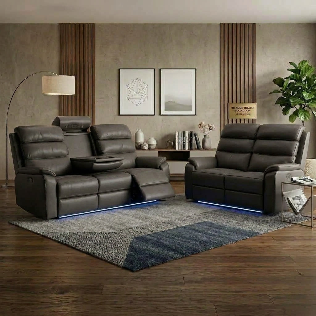 San Diego Leather Recliner Sofa Set | Smart Sofa with Type-C USB Charging UK