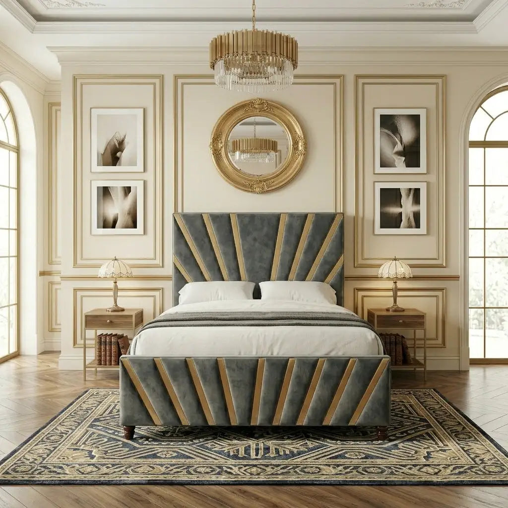 Custom bedroom furniture - Darlington Panel Bed with deep padded vertical headboard