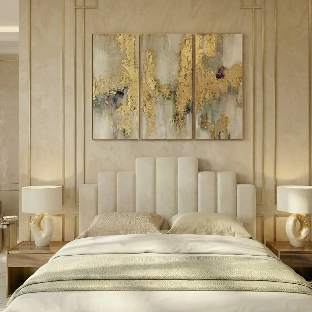 Close up of soft upholstery fabric on Harrington padded panel bed