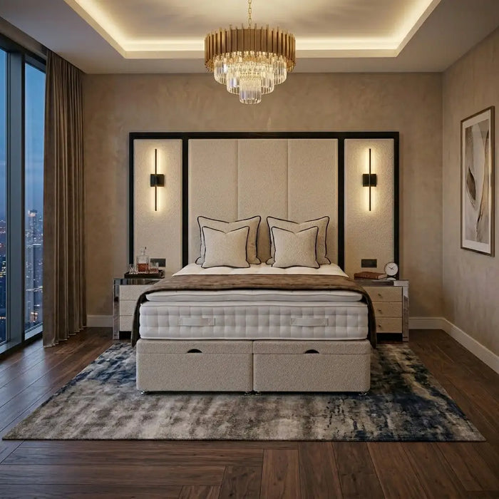Made to measure bed - Luxe Panel Bed with architectural vertical panels