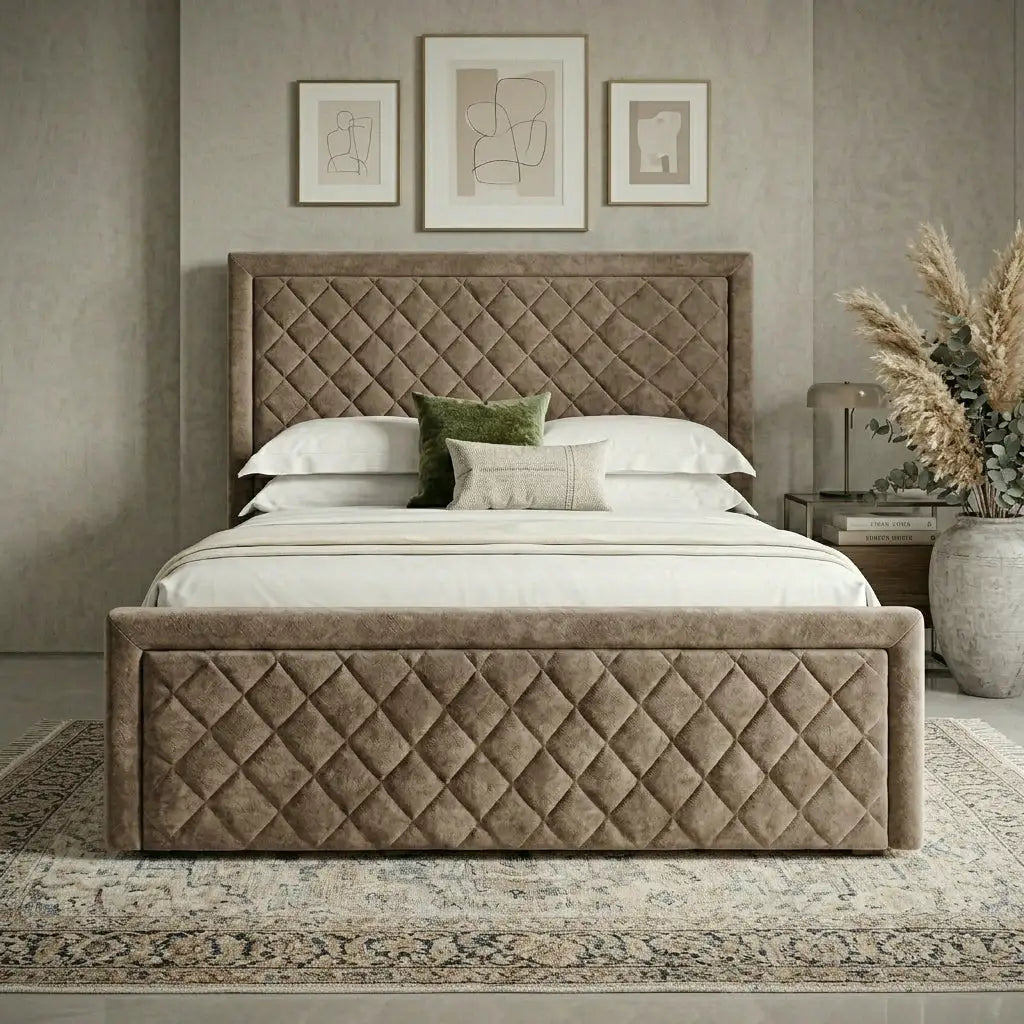Luxury quilted king bed - Luxe Quilted Heaven Bed with deep tufted design