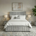 Gas lift ottoman bed - The Notting Hill Bed with modern panel headboard