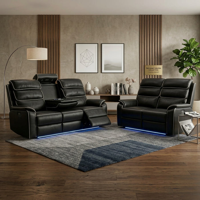 San Diego Leather Recliner Sofa Set | Smart Sofa with Type-C USB Charging UK
